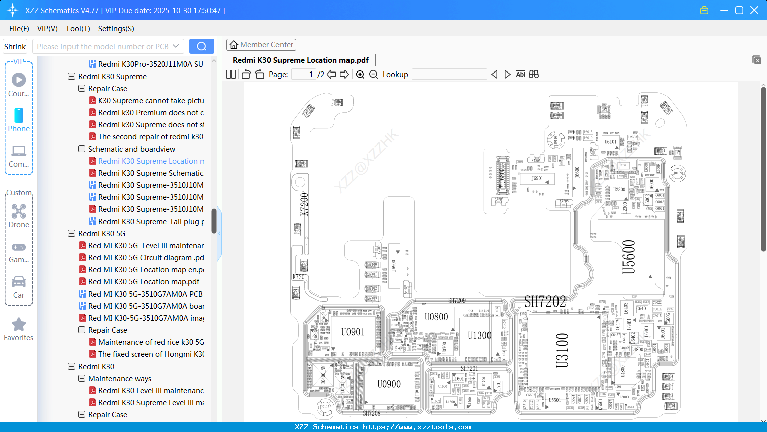 Xiaomi Redmi K30 Supreme Location Map